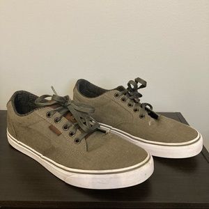 Olive green and brown Vans